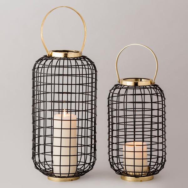 Kanery Grid Black Metal Lanterns
