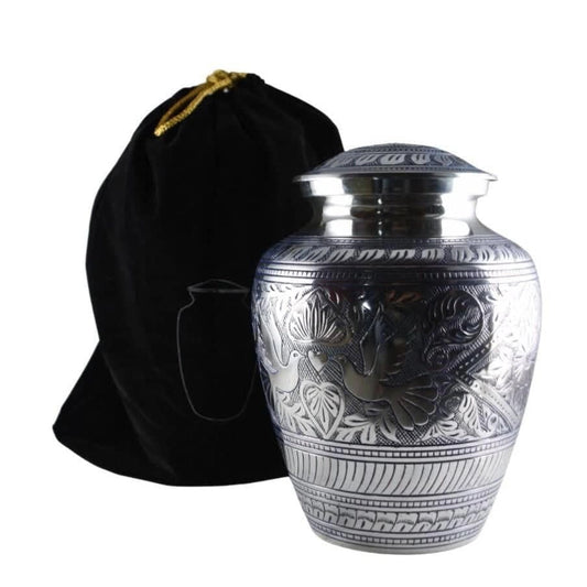 Engraved Silver Heritage Urn