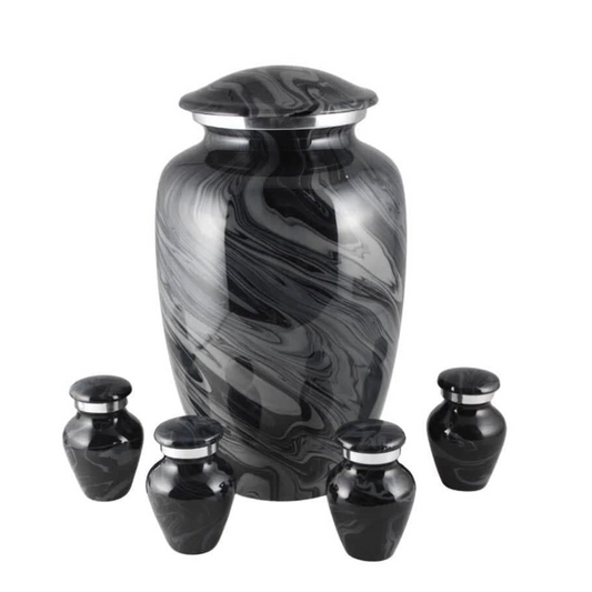 Timeless Black Marble Urn Set