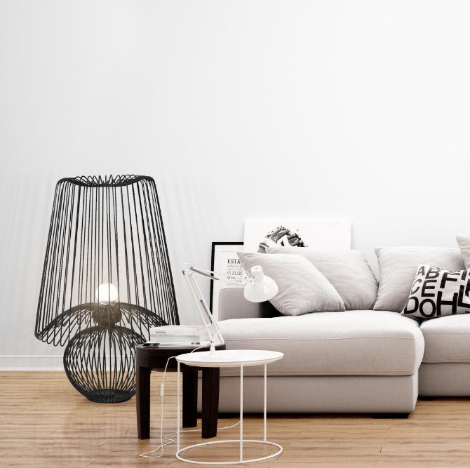 Oversized Metal Floor Lamp Koy in Black